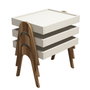 Hanah Home Juego de Mesas Nido Roma - Nogal y Crema
